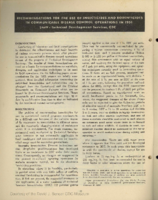 Recommendations for the use of insecticides and rodenticides in communicable disease control operations in 1951
