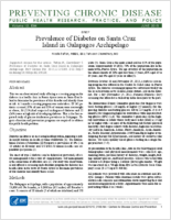 Prevalence of Diabetes on Santa Cruz Island in Galapagos Archipelago