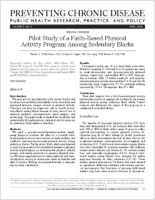 Pilot Study of a FaithBased Physical Activity Program Among Sedentary Blacks