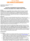 Acute NonViral Hepatitis of Unknown Etiology Potentially Associated with an Alkaline Water Product March 31 2021 400 PM ET