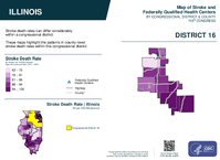 IL Congressional District 16 Stroke and Federally Qualified Health Centers Map 119th Congress