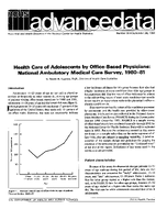 Health Care of Adolescents by OfficeBased Physicians National Ambulatory Medical Care Survey 198081