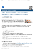 Datos breves de NIOSH personal de atencin mdica domiciliaria  cmo prevenir las lesiones por pinchazos de aguja y objetos cortopunzantes