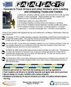 Fatal Facts Hazards to Truck Drivers and Other Workers While Loading and Unloading Trucks and Trailers