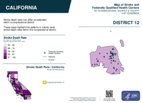 CA Congressional District 12 Stroke and Federally Qualified Health Centers Map 119th Congress