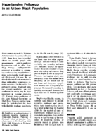 Hypertension Followup In An Urban Black Population