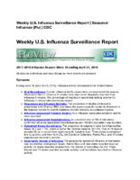 FluView 20172018 Influenza Season Week 16 ending April 21 2018