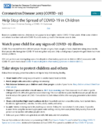 Help Stop the Spread of COVID19 in Children Tips to Protect Children During a COVID19 Outbreak July 21 2020