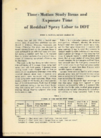 Timemotion study items and exposure time of residual spray labor to DDT