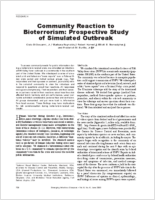 Community Reaction to Bioterrorism Prospective Study of Simulated Outbreak