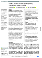 Nicotine Pouches A Summary of Regulatory Approaches Across 67 Countries