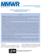Morbidity and Mortality Weekly Report MMWR  Early Release  Vol 62 April 2 2013