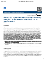 Electrical Lineman Electrocuted After Contacting Energized TrailerMounted Line Tensioner in South Carolina FACE 9125