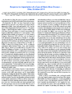 Response to Importation of a Case of Ebola Virus Disease  Ohio October 2014
