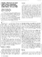 Trends in maternal and infant health factors associated with low infant birth weight United States 1972 and 1980