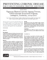 Vigorous Physical Activity Among Tweens VERB Summer Scorecard Program Lexington Kentucky 20042007