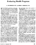 Evaluating Health Programs