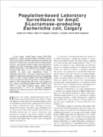 Populationbased Laboratory Surveillance for AmpC Lactamaseproducing Escherichia coli Calgary