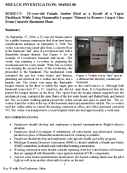 52yearold Female Janitor Died as a Result of a Vapor Flashback While Using Flammable Lacquer Thinner to Remove Carpet Glue From Concrete Basement Floor