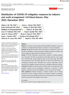 Distribution of COVID19 Mitigation Measures by Industry and Work Arrangement  US Blood Donors May 2021December 2021