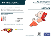 NC Congressional District 02 Heart Disease and Federally Qualified Health Centers Map 119th Congress