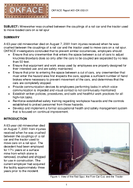 Mineworker was crushed between the couplings of a rail car and the tractor used to move loaded cars on a rail spur