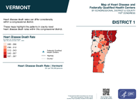 VT Congressional District 01 Heart Disease and Federally Qualified Health Centers Map 119th Congress