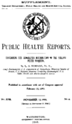 Public Health Reports  vol XVIII no 46 Supplement  cover