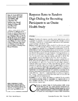 Response rates to random digit dialing for recruiting participants to an onsite health study