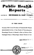 Public Health Reports  v 54 no 51  cover