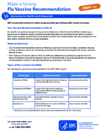 Make a Strong Flu Vaccine Recommendation Information for Health Care Professionals 2017 general
