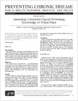 Assessing Colorectal Cancer Screening Knowledge at Tribal Fairs