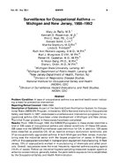 Surveillance for Occupational Asthma  Michigan and New Jersey 1988 1992
