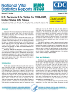 US Decennial Life Tables for 19992001 United States Life Tables This Report Was Updated to Correct Calculation Errors in Tables 113