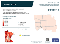 MN Congressional District 04 Heart Disease and Federally Qualified Health Centers Map 118th Congress