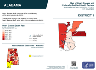 AL Congressional District 01 Heart Disease and Federally Qualified Health Centers Map 119th Congress