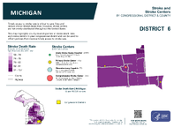 MI Congressional District 06 Stroke and Stroke Centers Map 118th Congress