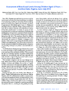 Assessment of Blood Lead Levels Among Children Aged 5 Years  Zamfara State Nigeria JuneJuly 2012