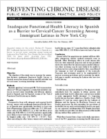 Inadequate Functional Health Literacy in Spanish as a Barrier to Cervical Cancer Screening Among Immigrant Latinas in New York City