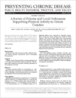 A Survey of Policies and Local Ordinances Supporting Physical Activity in Hawaii Counties