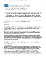 Clinical Characteristics Comorbidities and Response to Treatment of Veterans With Obstructive Sleep Apnea Cincinnati Veterans Affairs Medical Center 20052007