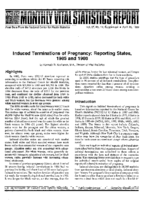 Induced terminations of pregnancy  reporting states 1985 and 1986