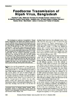 Foodborne Transmission of Nipah Virus Bangladesh