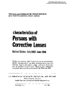 Characteristics of Persons with Corrective Lenses United States July 1965June 1966