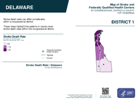 DE Congressional District 01 Stroke and Federally Qualified Health Centers Map 119th Congress