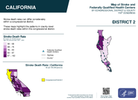 CA Congressional District 02 Stroke and Federally Qualified Health Centers Map 119th Congress