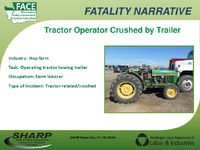 Fatality Narrative Tractor Operator Crushed by Trailer  Slideshow