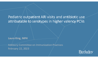 Pediatric outpatient ARI visits and antibiotic use attributable to serotypes in higher valency PCVs
