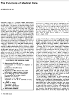 The Functions of Medical Care 1975
