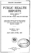 Public Health Reports  v 42 part 1 numbers 125 JanuaryJune 1927  index cover